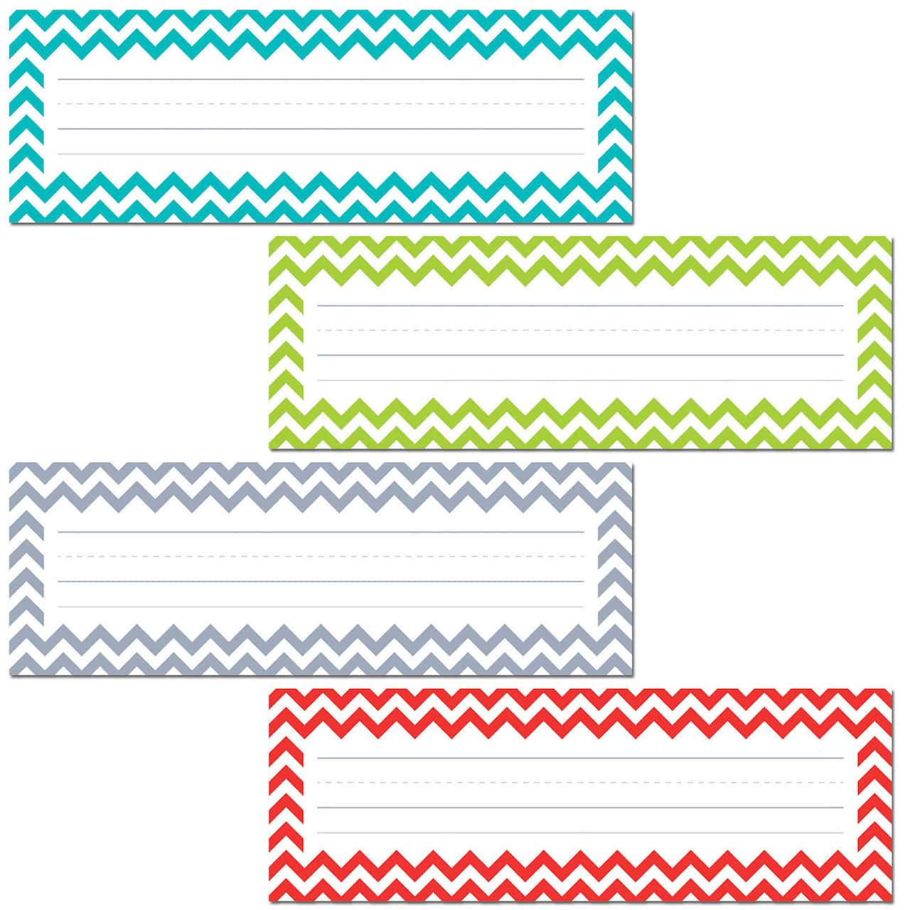 Chevron Solids Name Plates, 36 Per Pack, 6 Packs